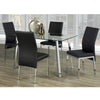 Dining table set with four black chairs 
