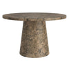 Godiva Pedestal Round Dining Table – Faux Stone Finish