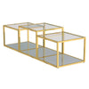 Casini 3pc Glass Coffee Table Set – Modular Multi-Tier Tables