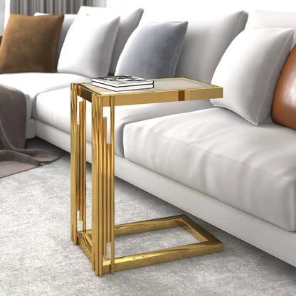 Estrel C-Shaped Side Table for Sofa or Living Room