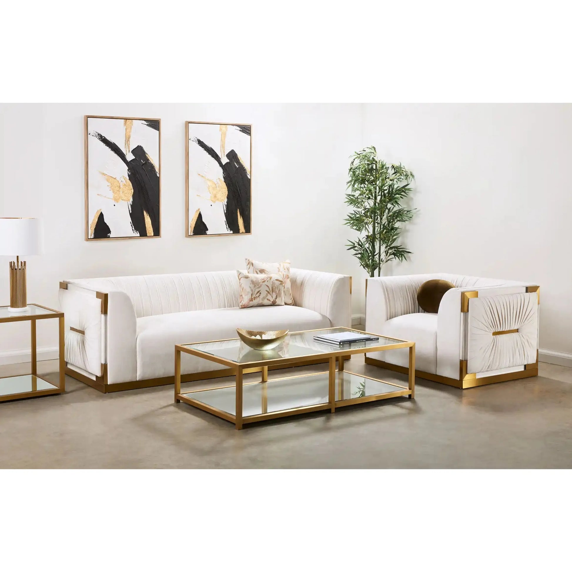Paloma Modern Gold Frame Sofa – A product of Meuble MTL