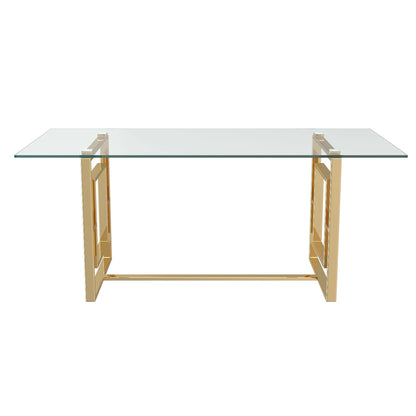 Gold Glass Dining Table for 6 – Modern Eros Design