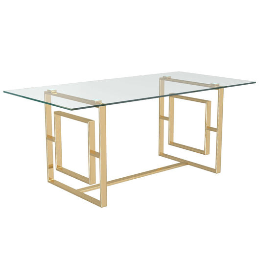 Gold Glass Dining Table for 6 – Modern Eros Design