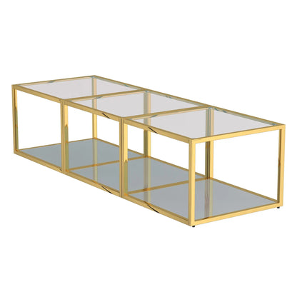 Casini 3pc Small Glass Coffee Table Set