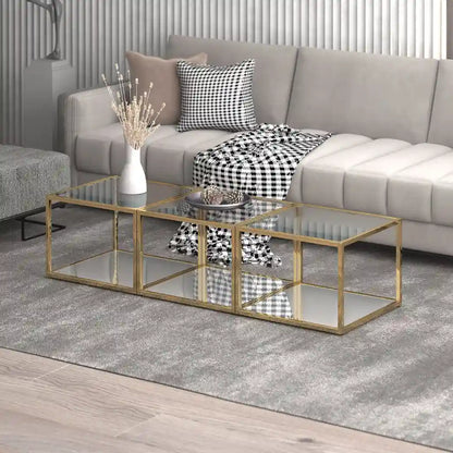 Casini 3pc Small Glass Coffee Table Set