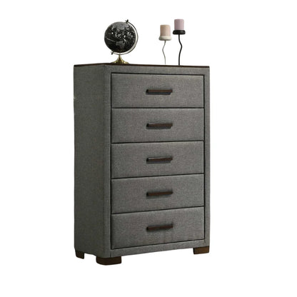 Gray chest with five drawers 
