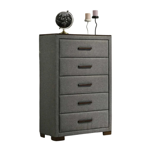 Gray chest with five drawers 