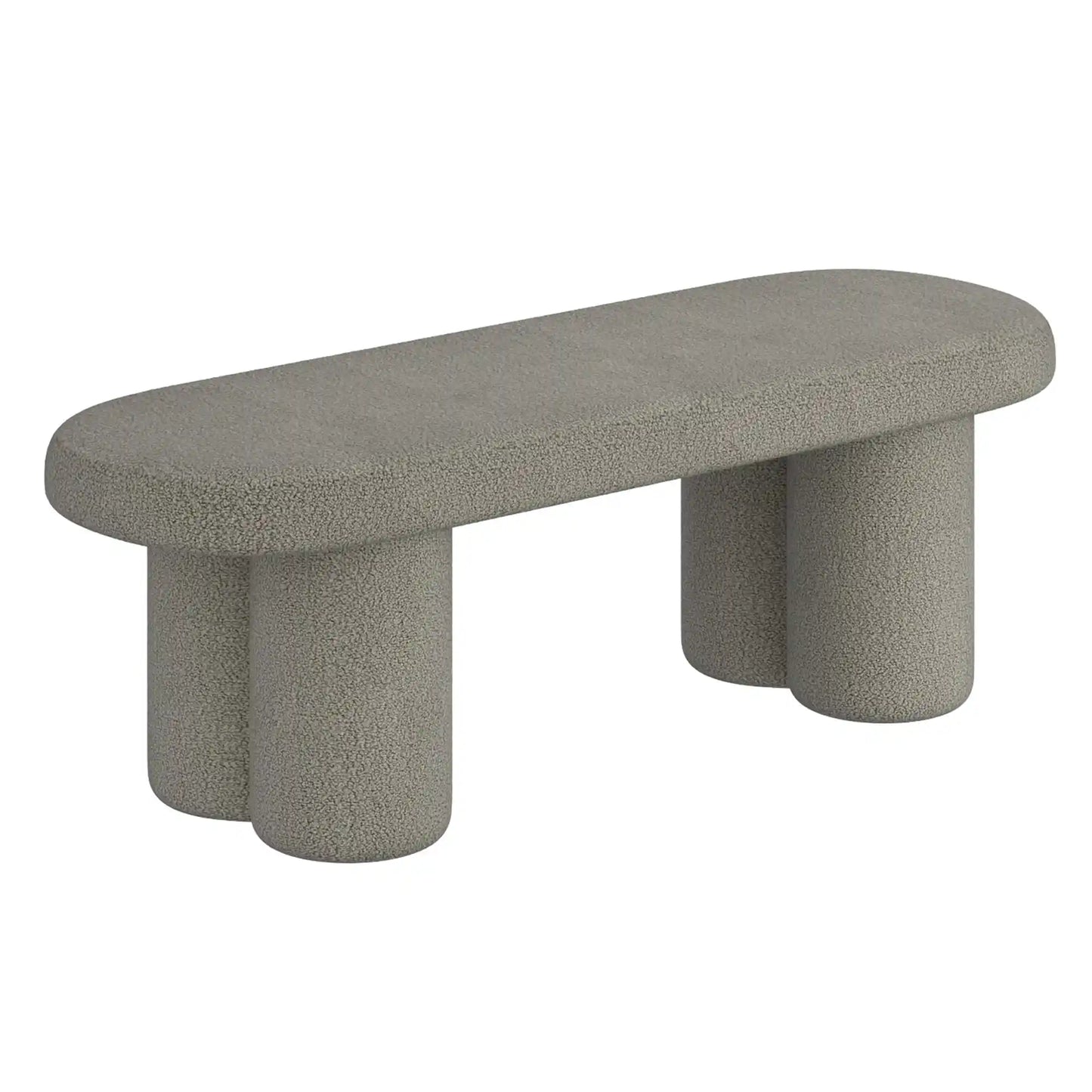 Azoro Cream Boucle Bench – Plush Modern Upholstered Accent Seat