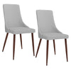 Cora Mid-Century White Dining Chairs Set of 2 – Faux Leather & Walnut