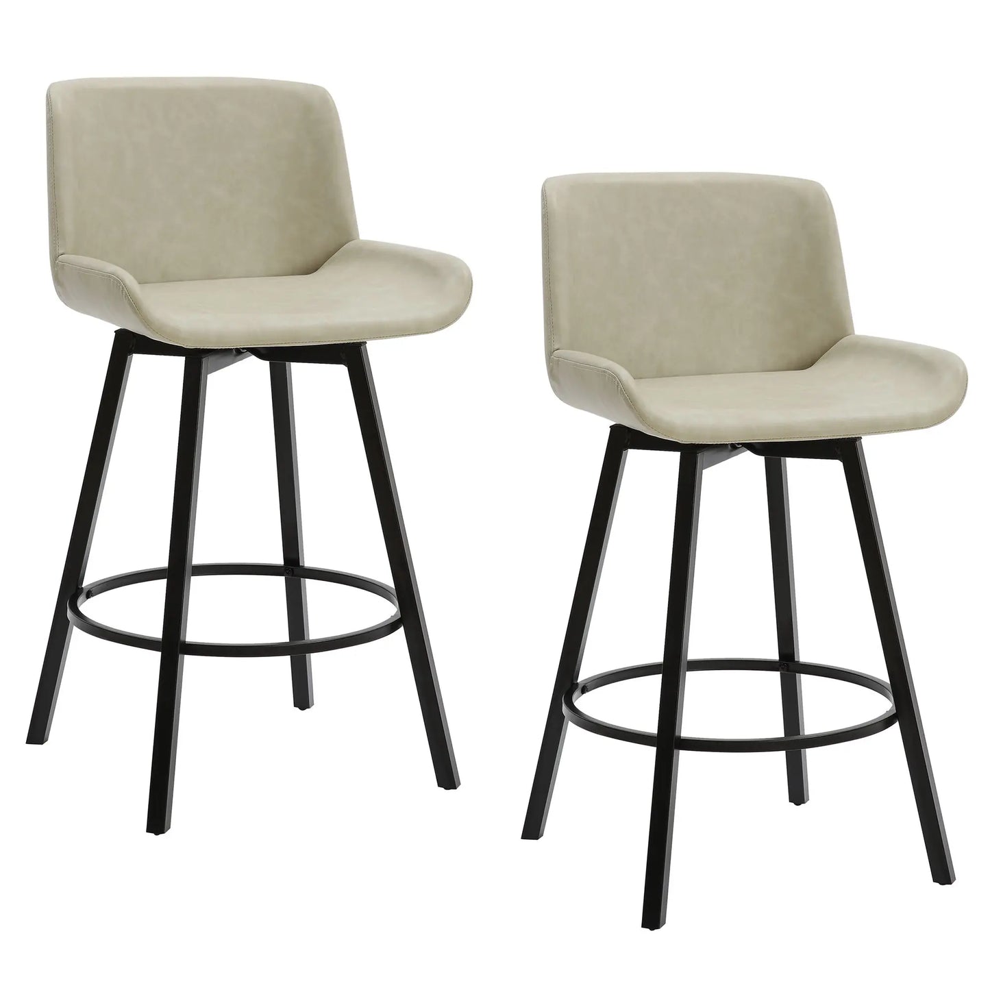 Fern 26 Swivel Counter Stools with Black Metal Frame - Set of 2