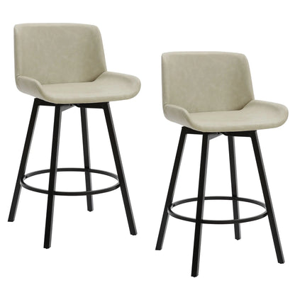 Fern 26 Swivel Counter Stools with Black Metal Frame - Set of 2