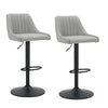 Kron Adjustable Swivel Fabric Bar Stools Set of 2 – Air-Lift Height