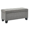 Lila Storage Ottoman Bench with Tufted Top in Beige or Grey