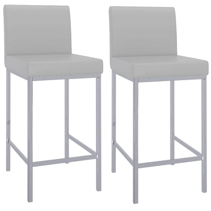 Porto Modern Counter Stools with Faux Leather and Chrome Base - 2PC