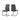 Grey Leather Look Dining Chair – Cushioned Seat - U-Shaped Legs - 2pcs