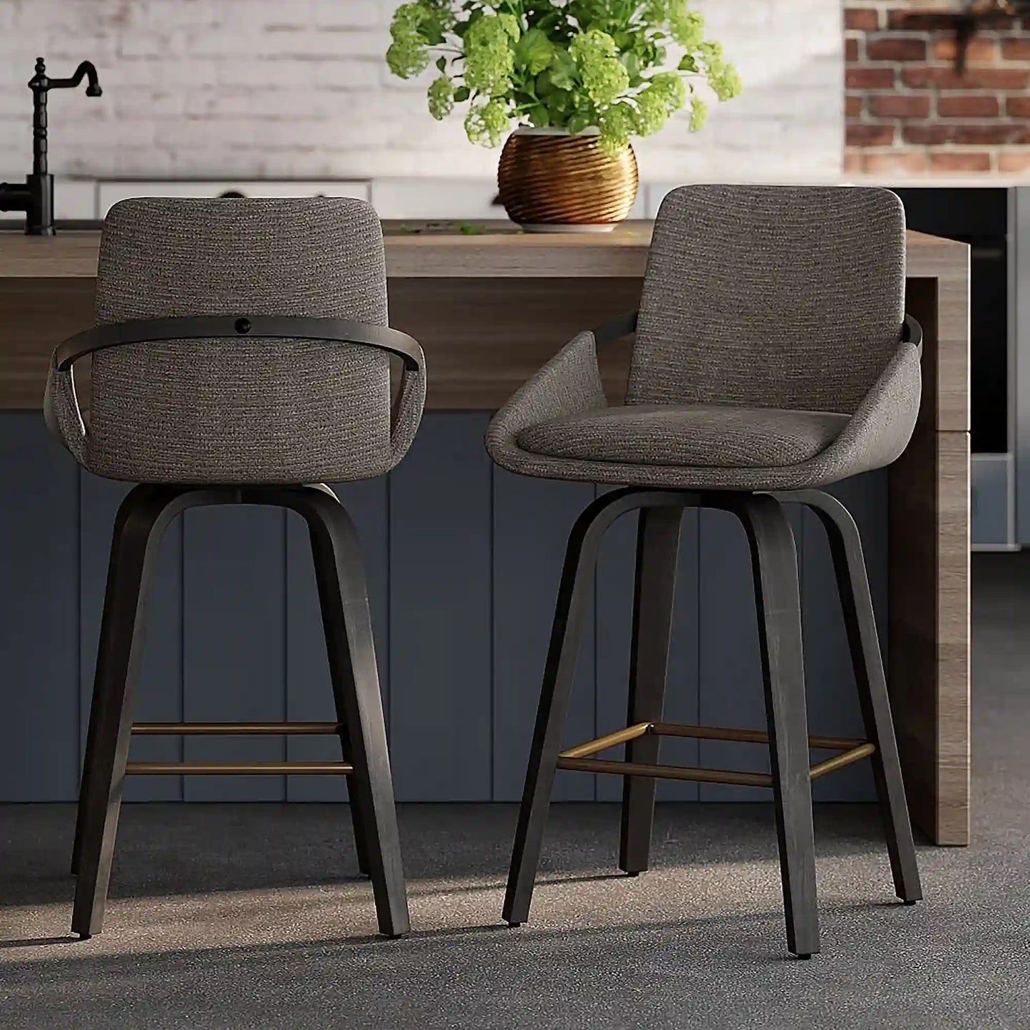 Parker 26 Swivel Counter Stools with Arms - Set of 2