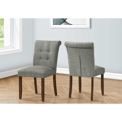 Grey Upholstered Dining Chairs – 38" High Side Chairs - Set Of 2