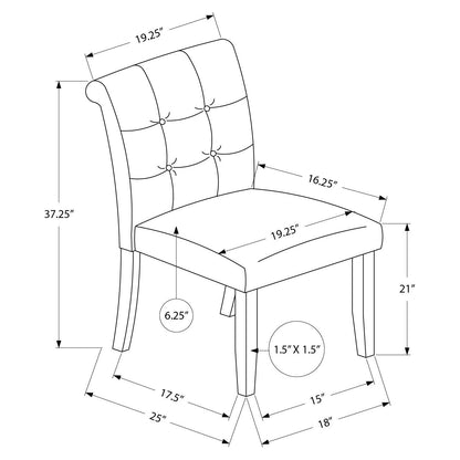 Grey Upholstered Dining Chairs – 38" High Side Chairs - Set Of 2