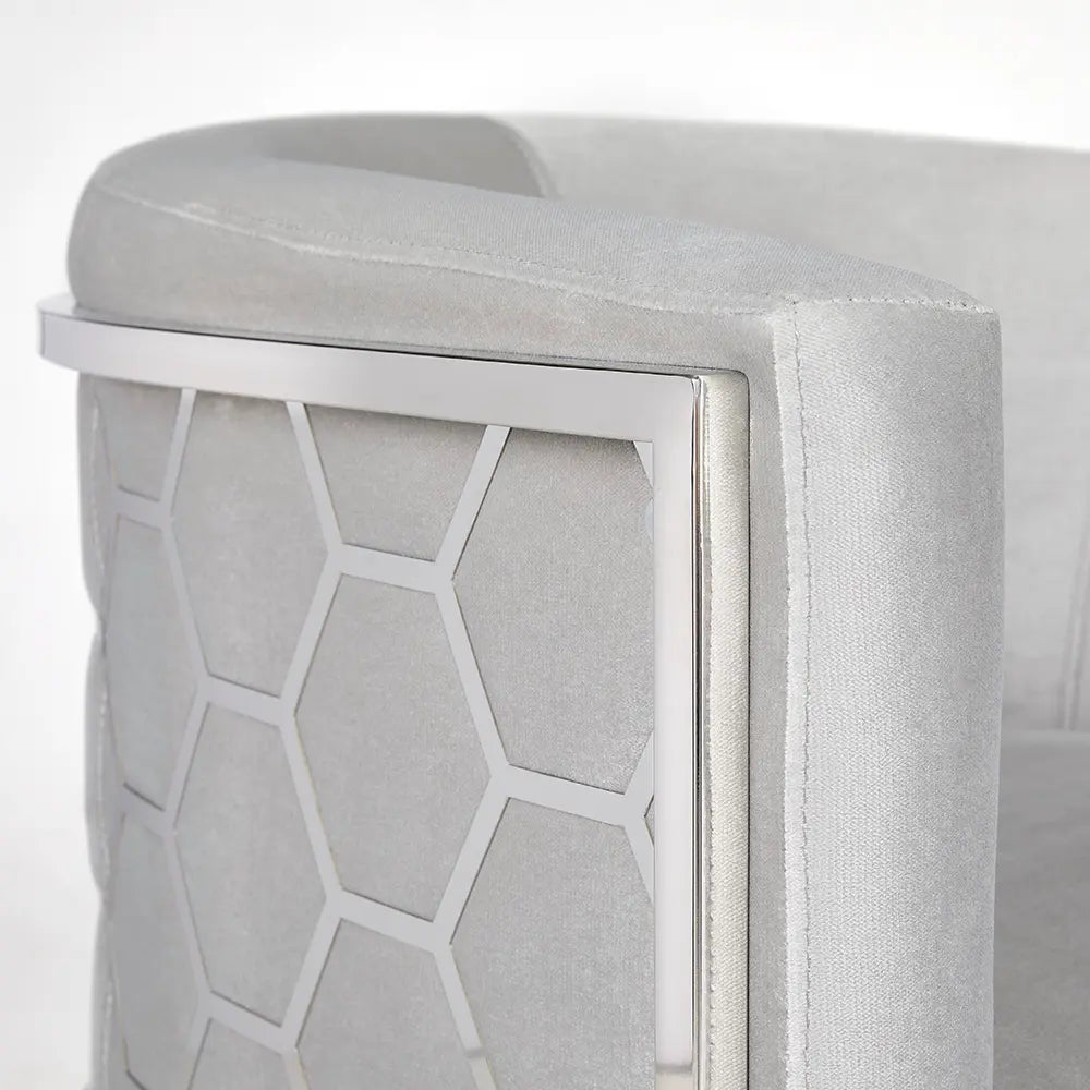 Velvet Accent Chair With Stainless Steel Frame