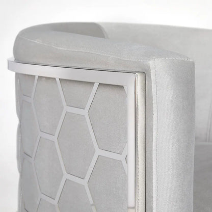 Velvet Accent Chair With Stainless Steel Frame