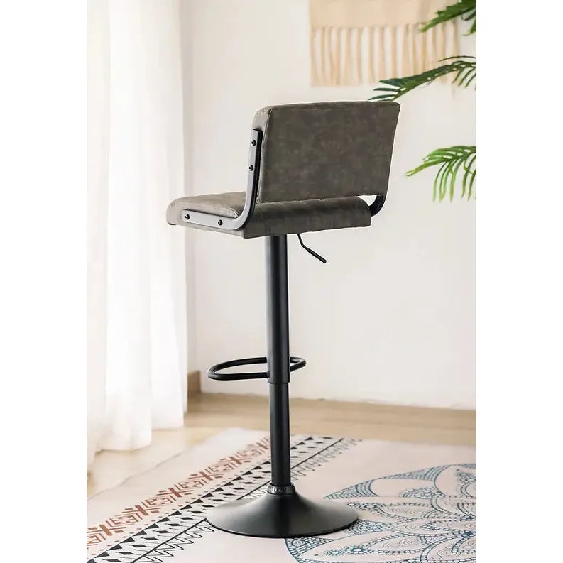Grey bar stool with black base for living room