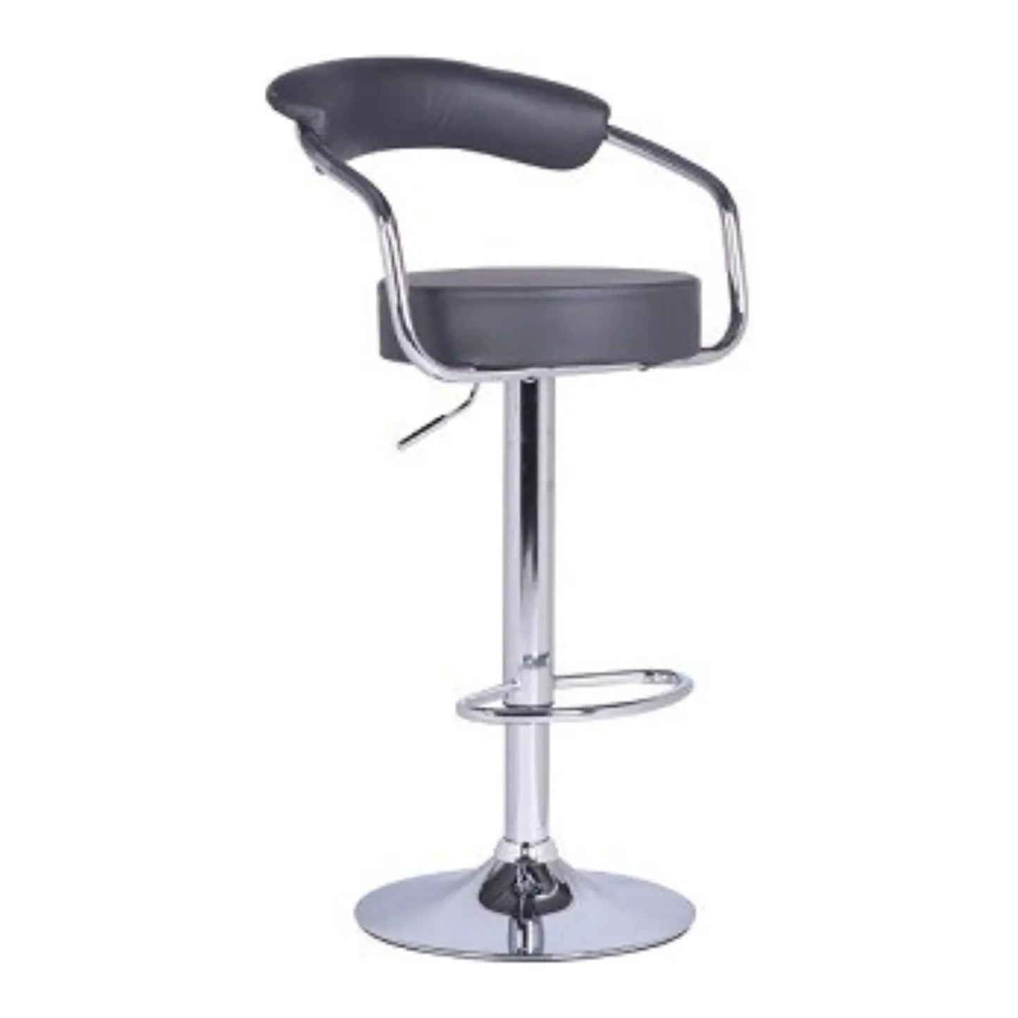 Grey bar stool with chrome base