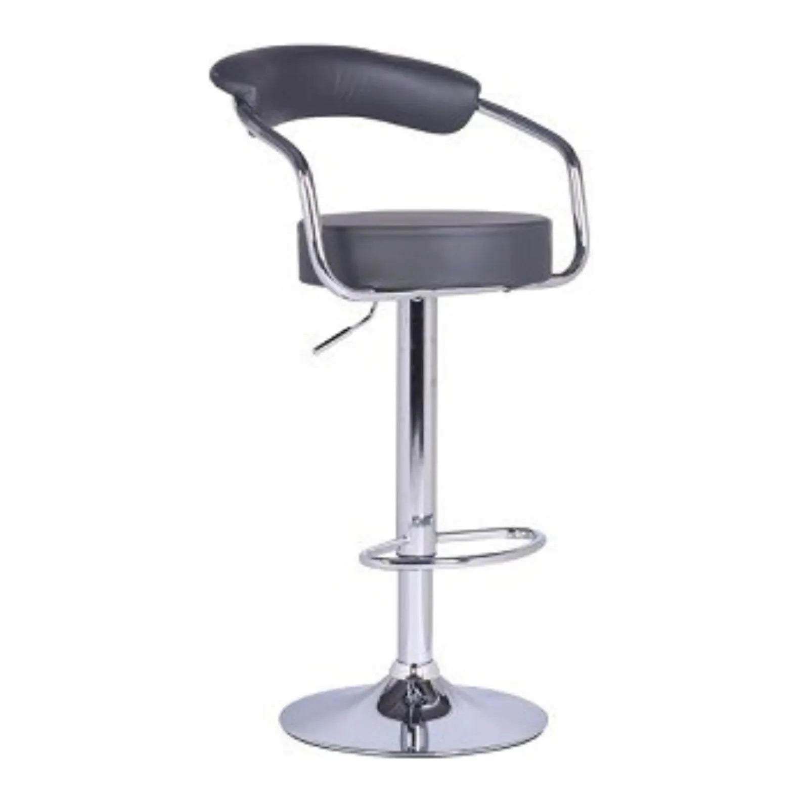 Grey bar stool with chrome base