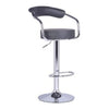 Grey bar stool with chrome base