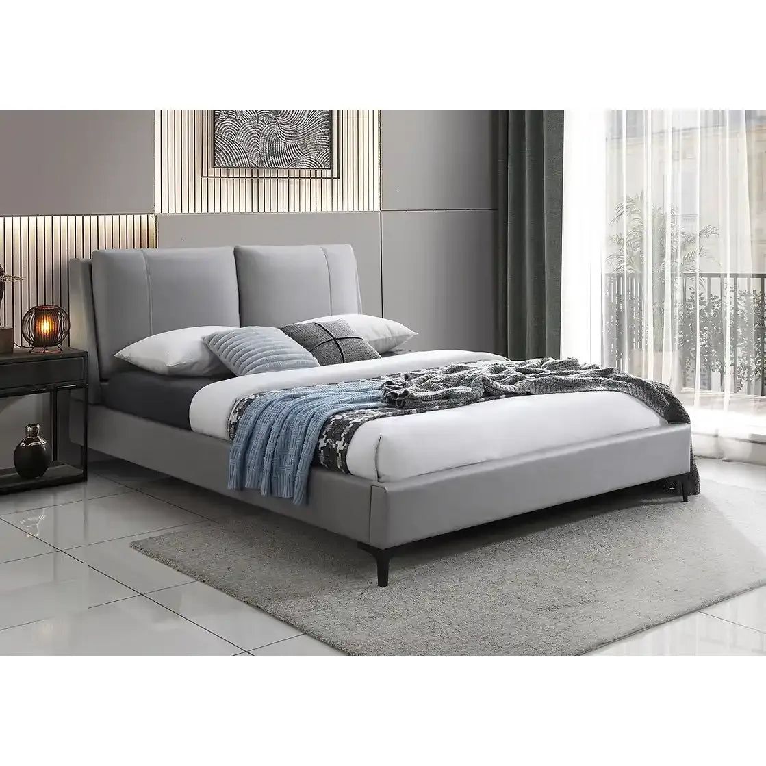 Grey Color  King Bed