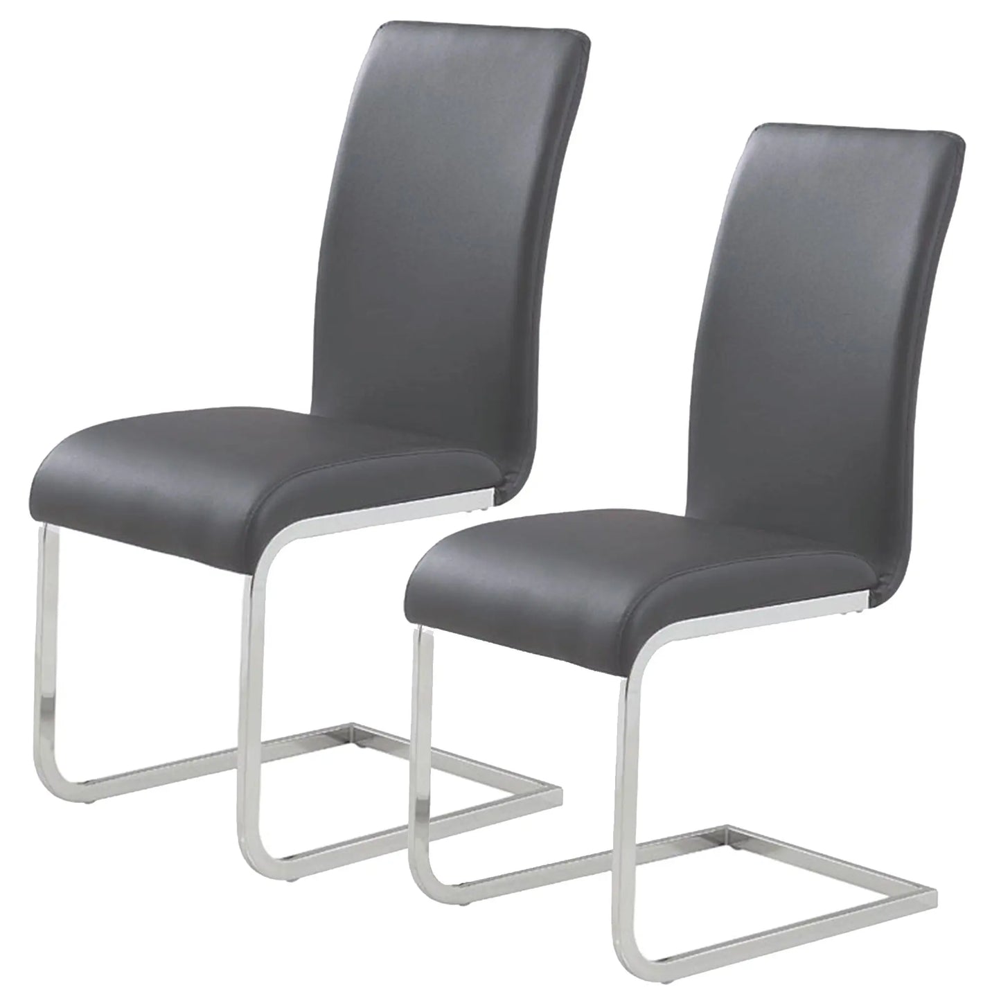 Maxim Faux Leather Dining Chairs Set of 2 with Chrome Legs