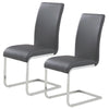 Maxim Faux Leather Dining Chairs Set of 2 with Chrome Legs