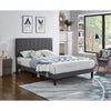 Grey Double Bed with Adjustable Headboard