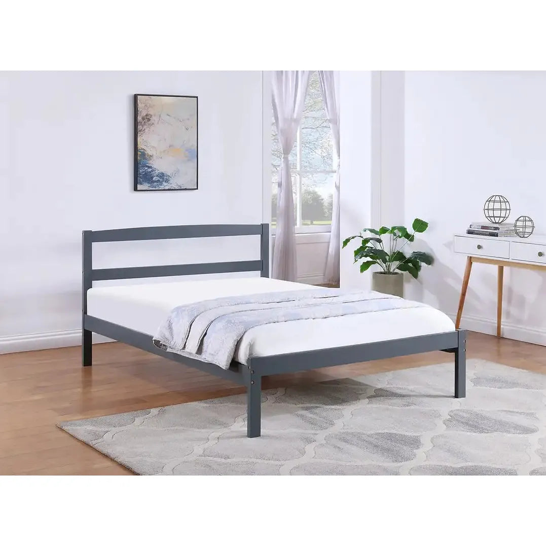 Grey Double Mission Style Double Bed 