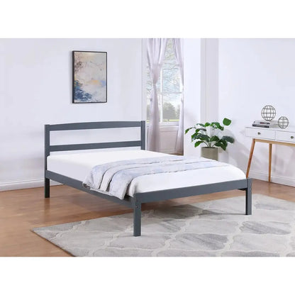 Grey Double Mission Style Double Bed 