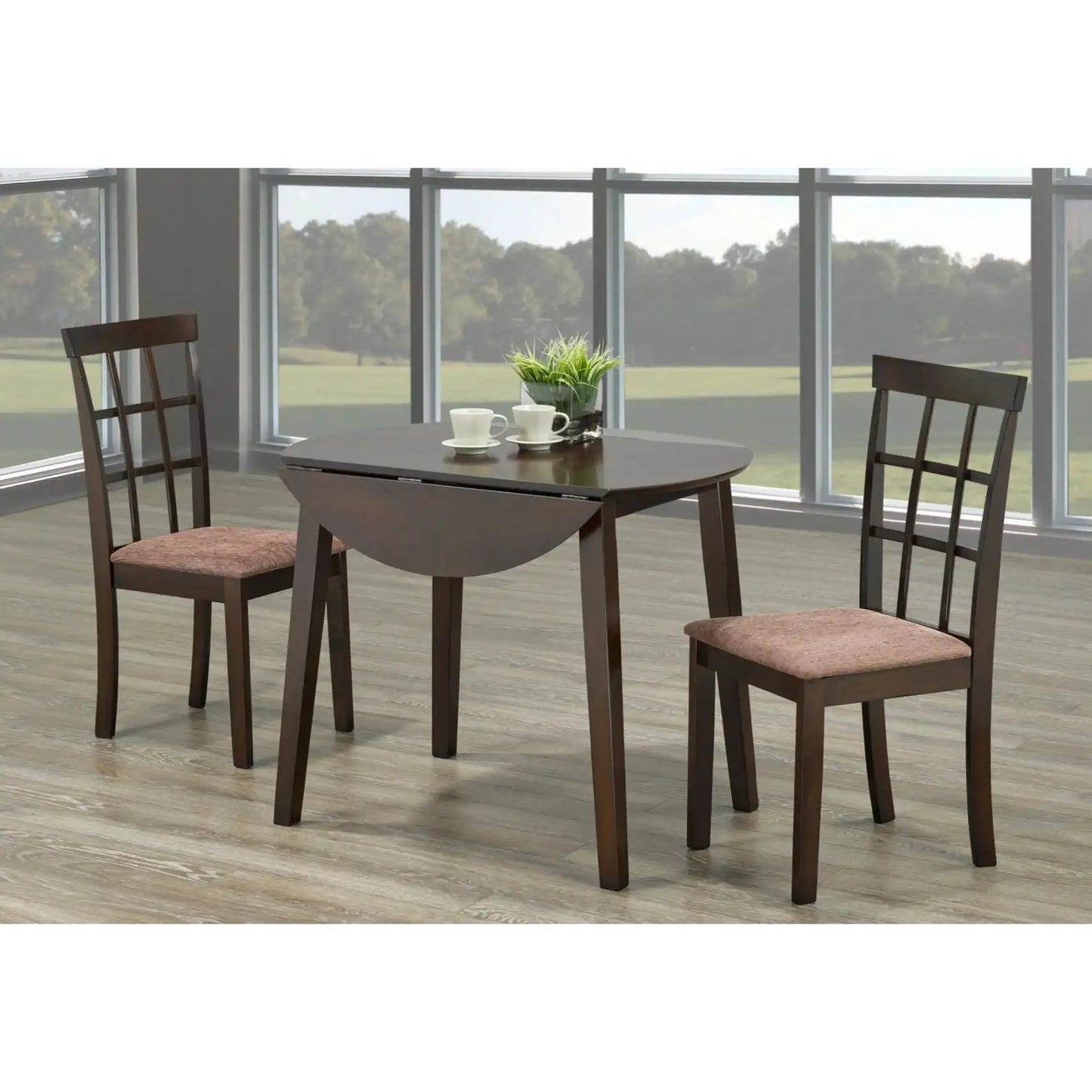  Grey Drop Leaf Dining Set For 2 people
