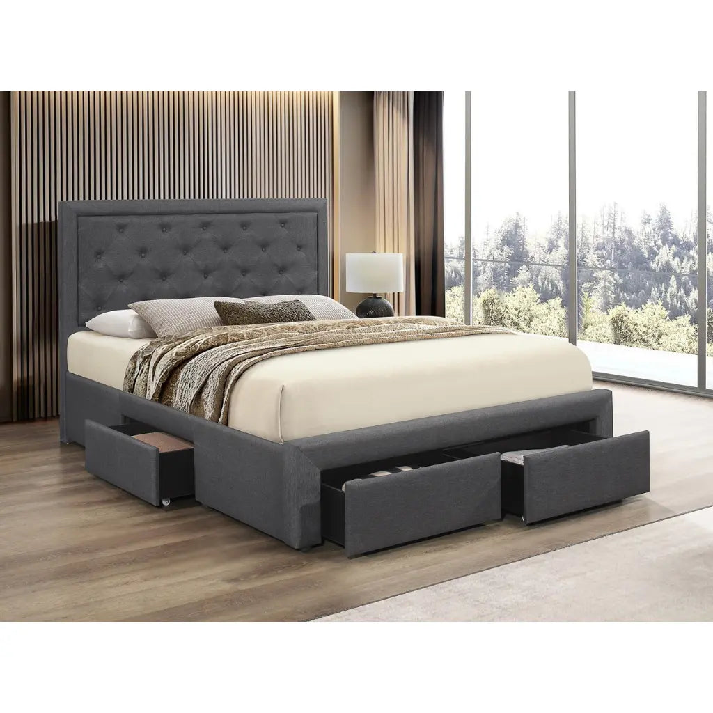 Double Bed with Storage Drawers