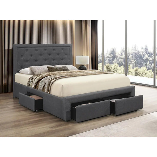Double Bed with Storage Drawers