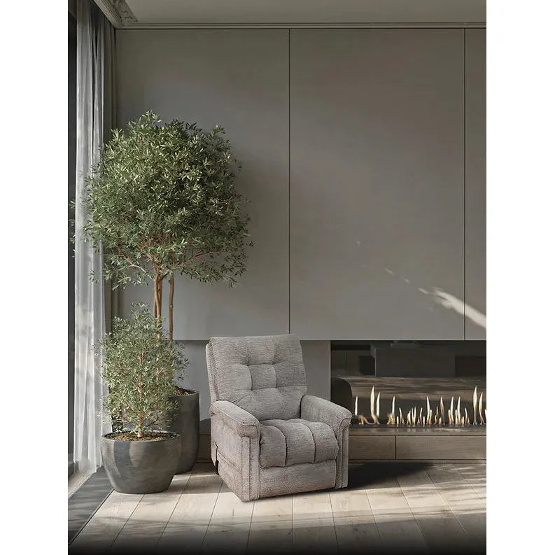 Grey Fabric Lift Chair Recliner with Remote