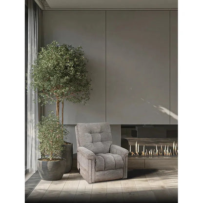 Grey Fabric Lift Chair Recliner with Remote