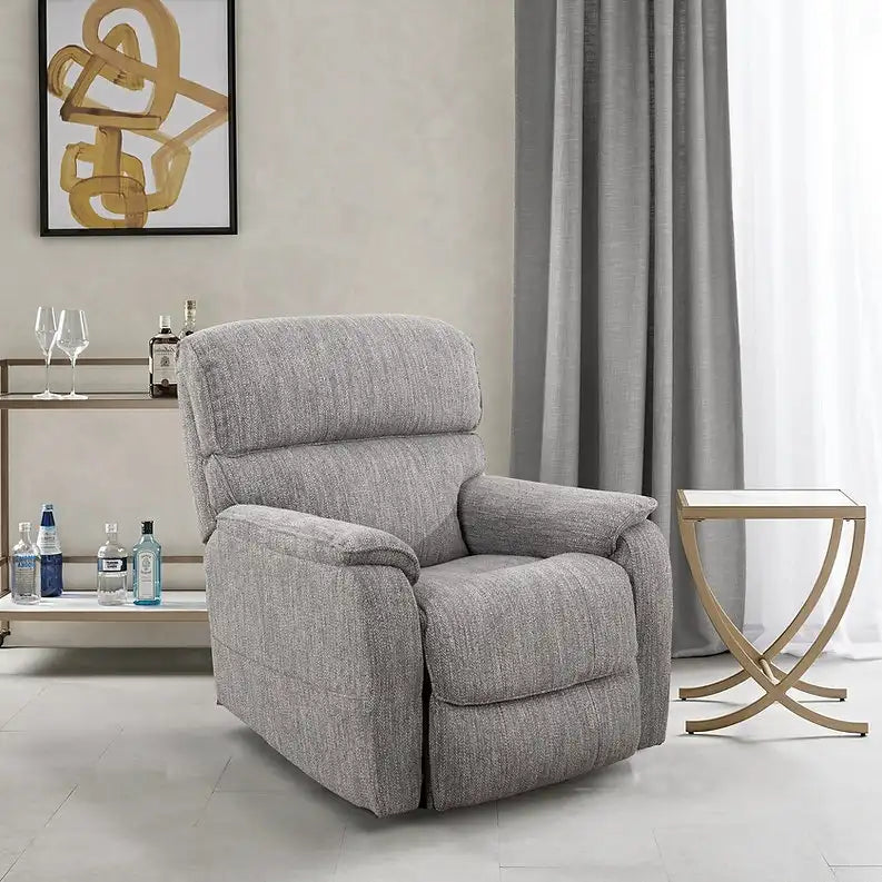 Lift Chair with Remote in Grey Fabric For Living Room