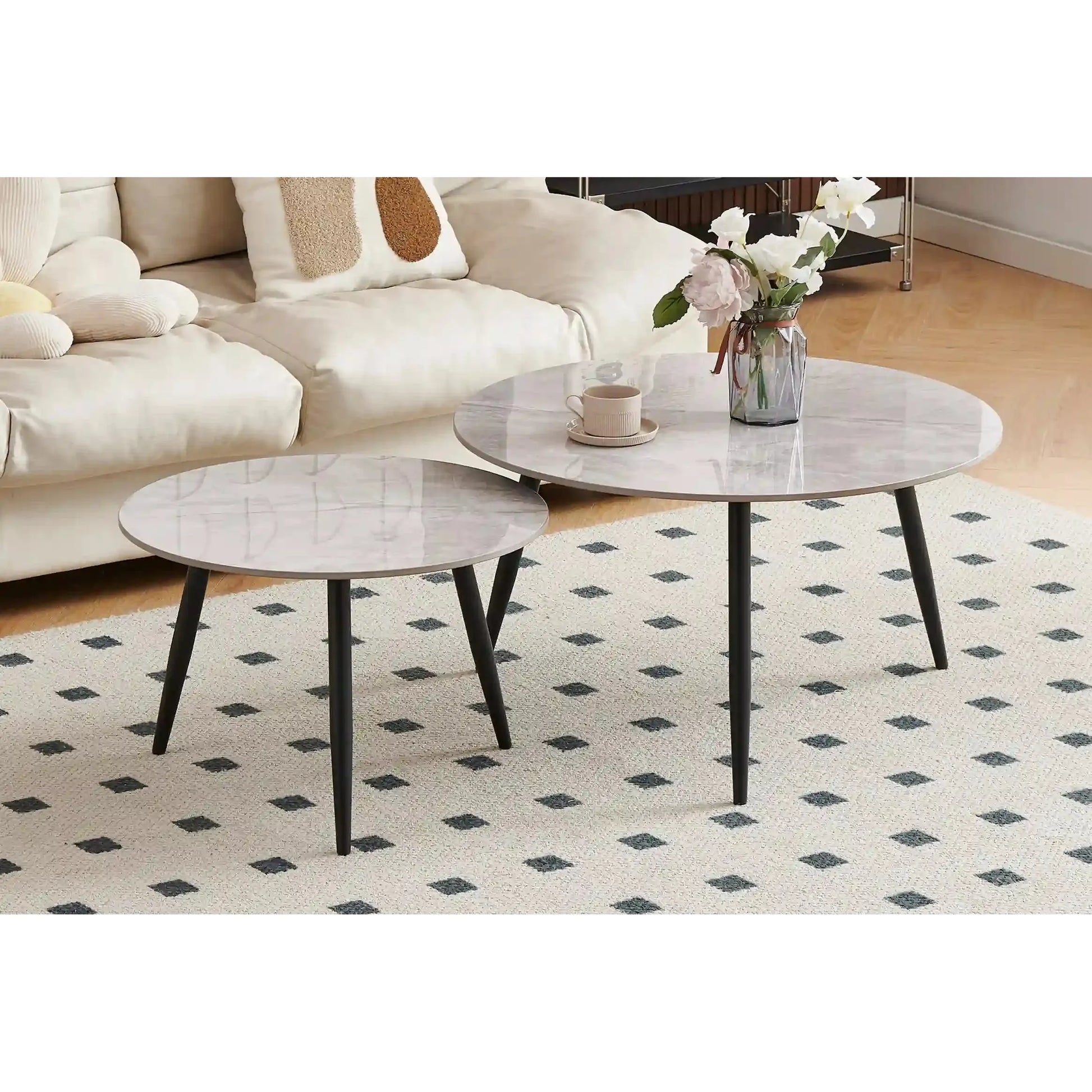 grey marble coffee table set 