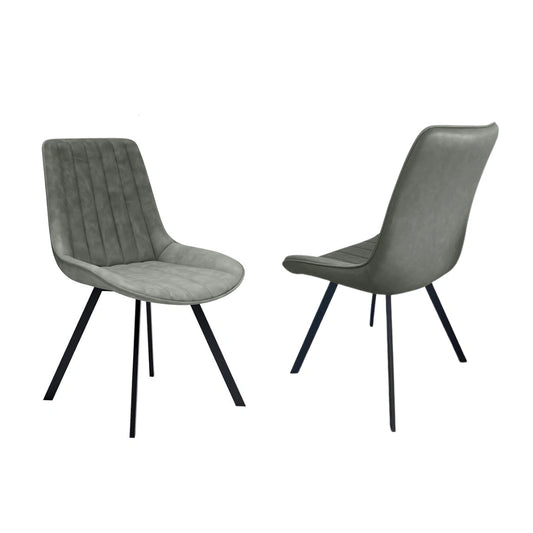 Grey PU Dining Chairs Set 