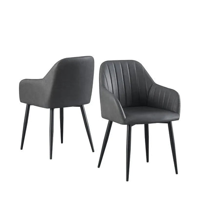 Grey armchairs with black legs 