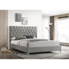 Grey Queen Bed with Diamond Button Headboard