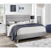 Light Grey Queen Bed with Tufted Headboard