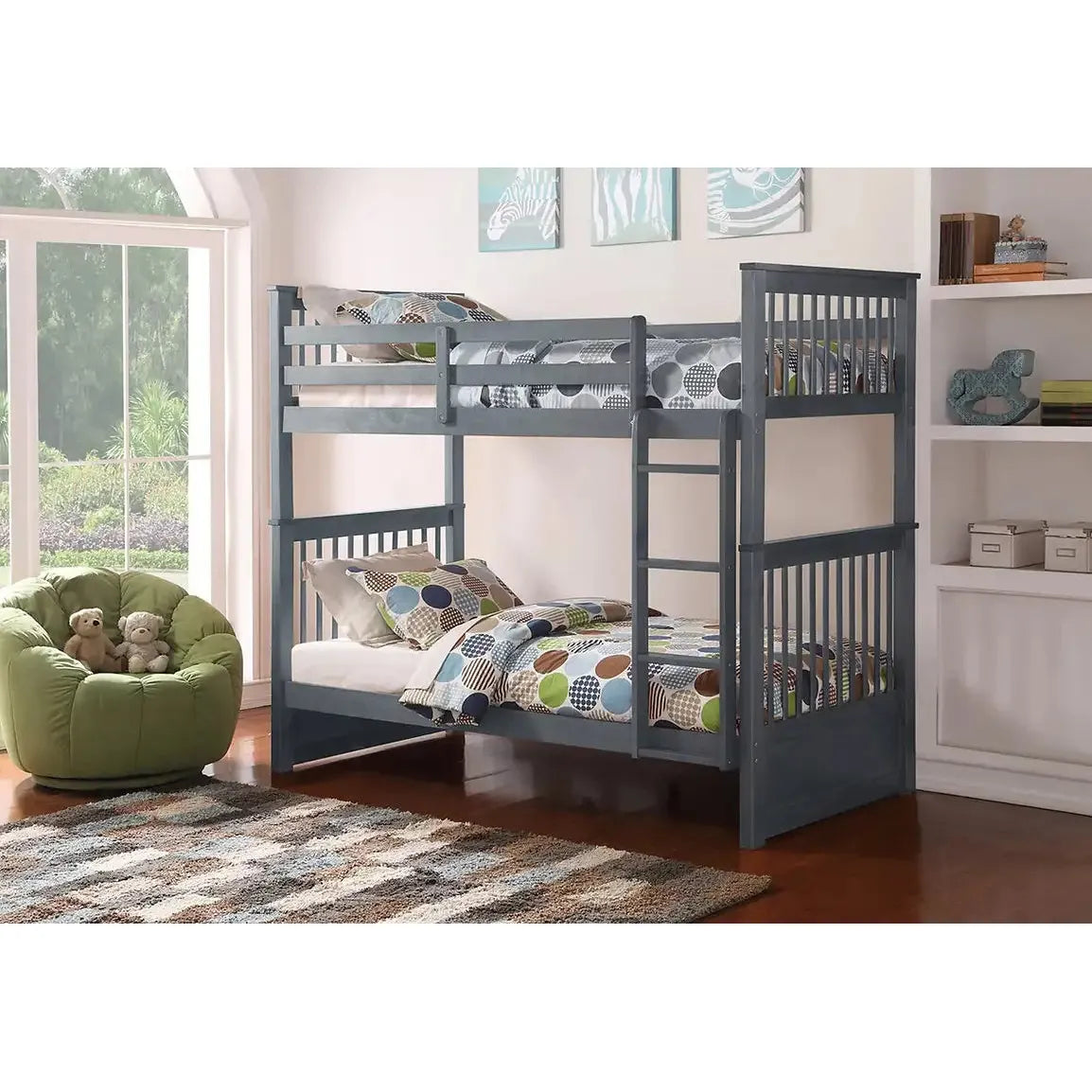 Grey Wooden Bunk bed