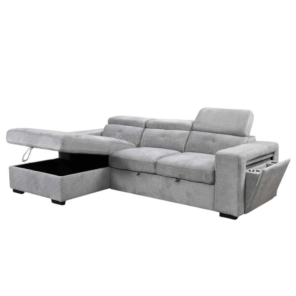 Gray sectional sofa with storage drawers For sale in Montreal