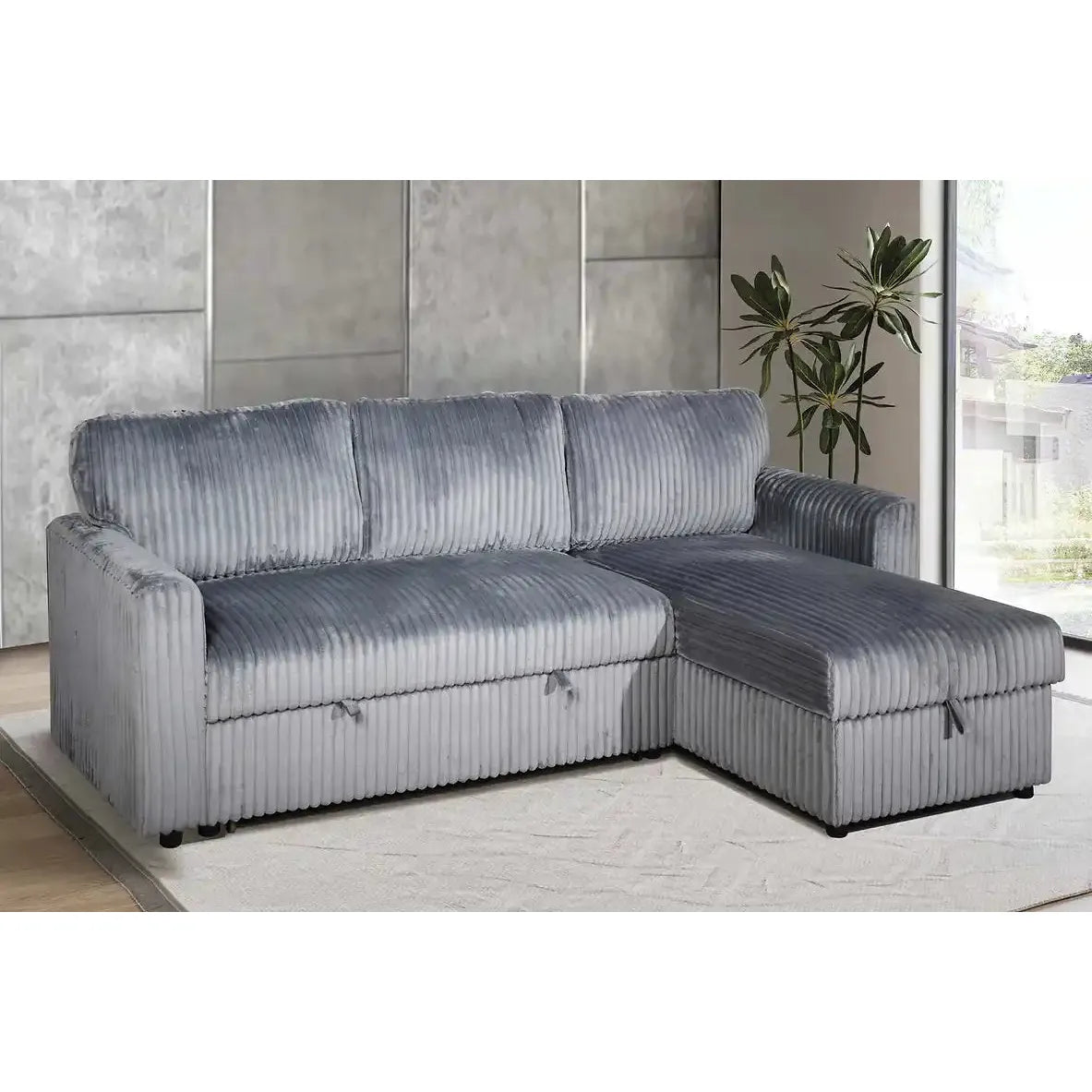 Gray sectional sofa bed at an affordable price