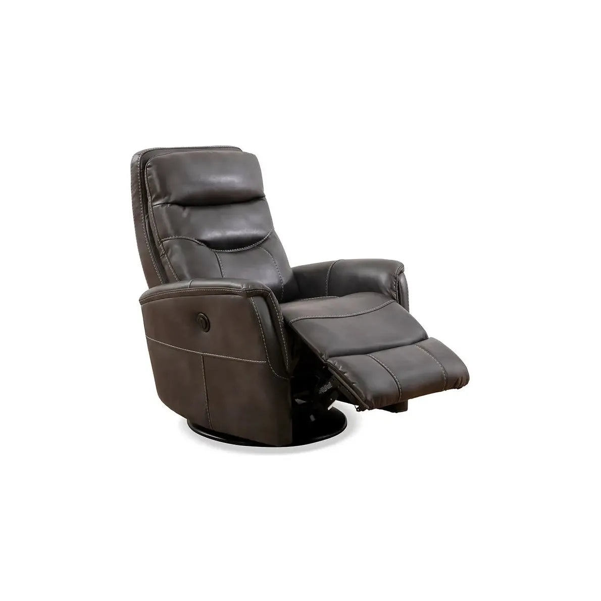 Grey leather recliner chair