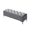 Grey tufted bench 